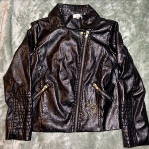 D Signed Disney Faux Leather Jacket